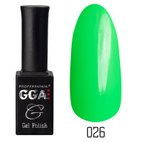 Гель-лак GGA Professional № 026, 10 мл (Кислотно-зелений)